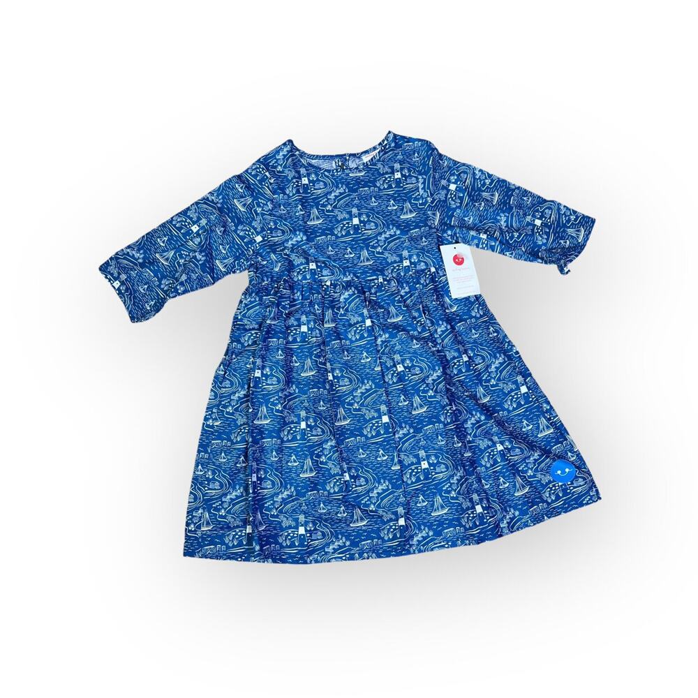 Smiling Button New By The Sea Winnie Dress In Blue